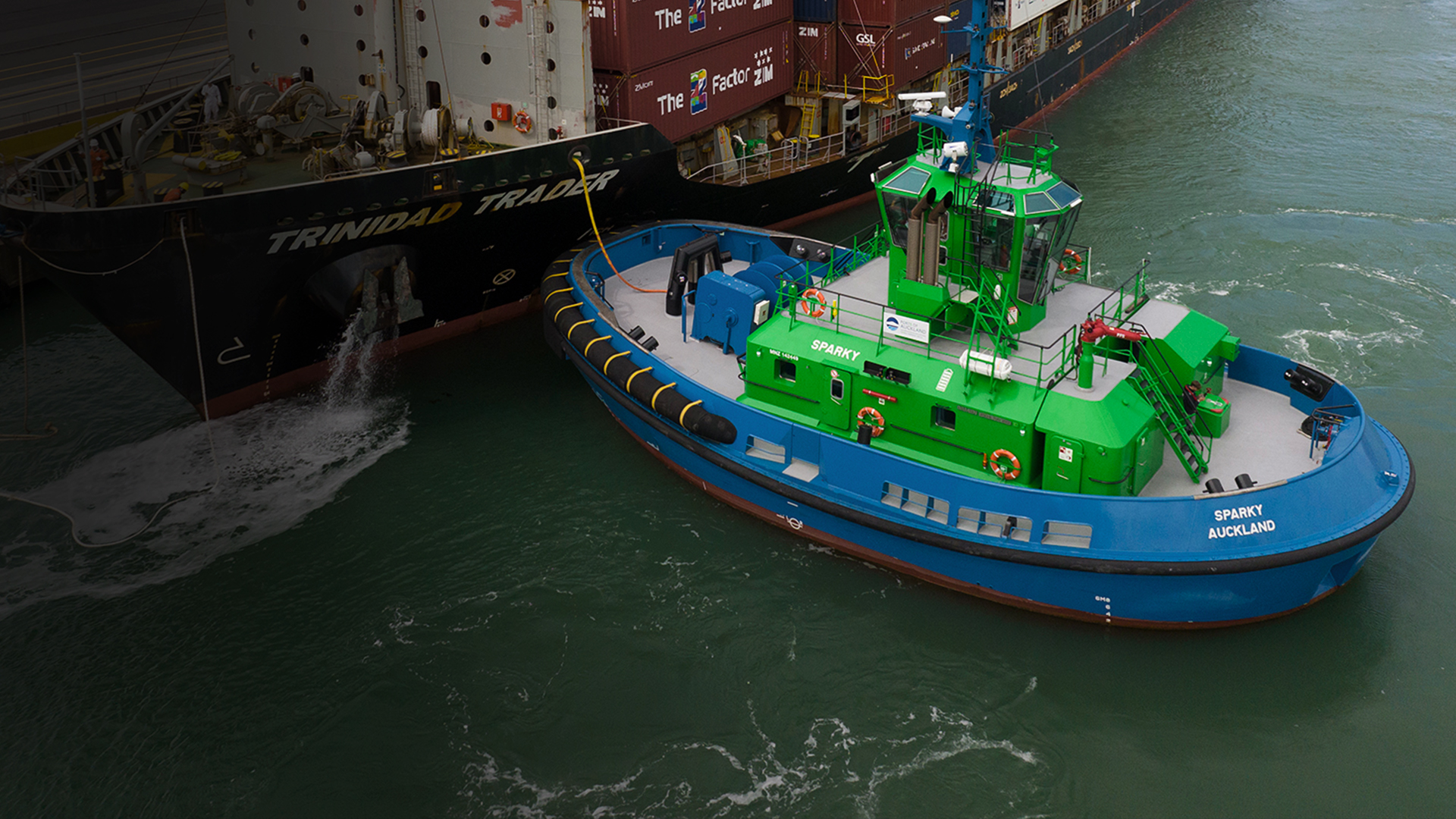 The world’s first full-size, fully electric ship-handling tugboat Sparky.